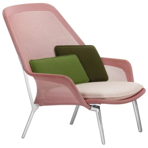 Artek Sitzgelegenheiten-Vitra Stuhl Slow, rot/creme – Aluminium