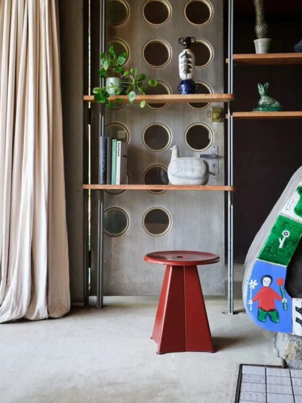 Muuto Tische | Sitzgelegenheiten-Vitra Tabouret Métallique Hocker, japanisches Rot