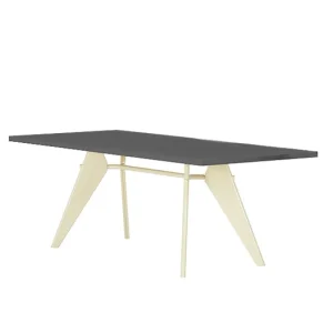 Kartell Tische-Vitra Tisch EM 200 x 90 cm, asphaltgrau – Prouvé Blanc Colombe