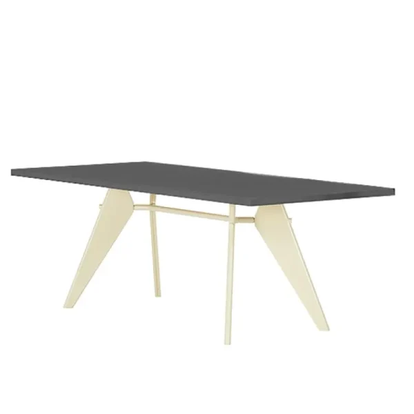 Kartell Tische-Vitra Tisch EM 200 x 90 cm, asphaltgrau – Prouvé Blanc Colombe