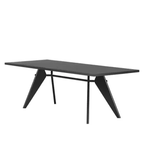 Cane-line Tische-Vitra Tisch EM 200 x 90 cm, asphaltgrau – Tiefschwarz