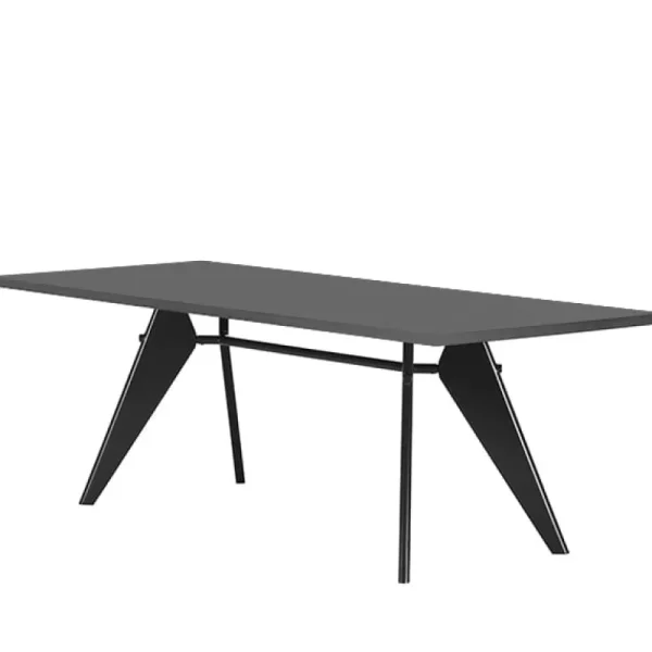 Muuto Tische-Vitra Tisch EM 240 x 90 cm, asphaltgrau – Tiefschwarz