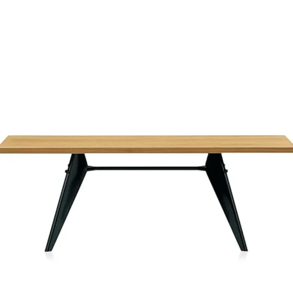 Ornu00e4s Tische-Vitra Tisch EM 240 x 90 cm, Eiche – Tiefschwarz