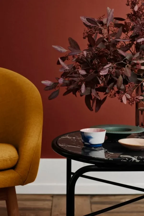 OX Denmarq Tische-Warm Nordic Couchtisch Secant, rund, schwarz-goldener Marmor