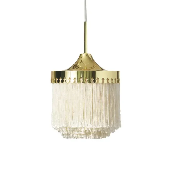 ferm LIVING Deckenleuchten-Warm Nordic Fringe Pendelleuchte, 20 cm, cremeweiß