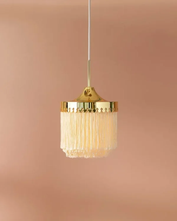 ferm LIVING Deckenleuchten-Warm Nordic Fringe Pendelleuchte, 20 cm, cremeweiß