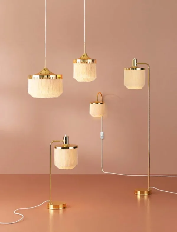 ferm LIVING Deckenleuchten-Warm Nordic Fringe Pendelleuchte, 20 cm, cremeweiß