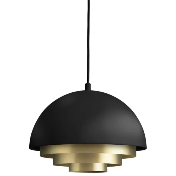 Fritz Hansen Deckenleuchten-Warm Nordic Milieu Colour Mini Pendelleuchte, Mattschwarz, Messing