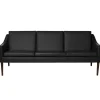 HAY Sofas Und Liegen-Warm Nordic Sofa Mr Olsen, 3-Sitzer, Walnuss – schwarzes Leder