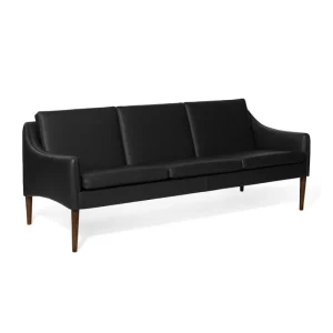 HAY Sofas Und Liegen-Warm Nordic Sofa Mr Olsen, 3-Sitzer, Walnuss – schwarzes Leder