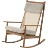 Warm Nordic Sitzgelegenheiten-Swing Schaukelstuhl, Teakholz - Moonlight-Schaffell