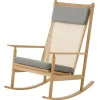 Warm Nordic Sitzgelegenheiten-Swing Schaukelstuhl, Eiche - Rewool 128 granitgrau