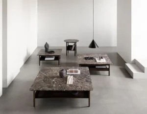 Sibast Tische-Wendelbo Collect Couchtisch, klein, quadratisch, Dunkelbraun - Marmor