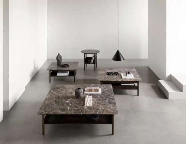 Sibast Tische-Wendelbo Collect Couchtisch, klein, quadratisch, Dunkelbraun - Marmor