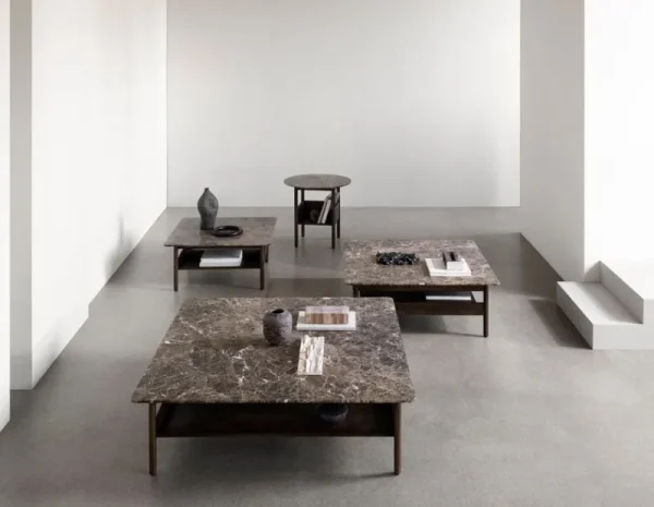Sibast Tische-Wendelbo Collect Couchtisch, klein, quadratisch, Dunkelbraun - Marmor