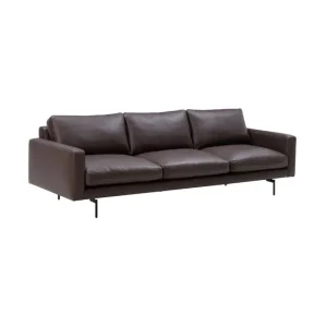 Hem Sofas Und Liegen-Wendelbo Edge V1 3-Sitzer-Sofa, Modul 25, Schwarz - Faith 2, Dunkelbraun