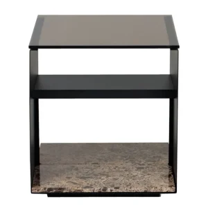 HAY Tische-Wendelbo Expose Beistelltisch, klein, braunes Glas - Emperador-Marmor