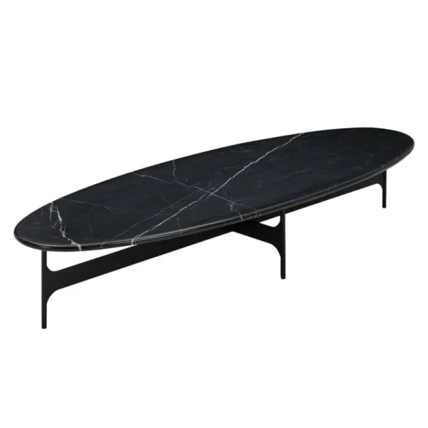 Wendelbo Tische-Floema Couchtisch, oval, Schwarz - schwarzer Marmor
