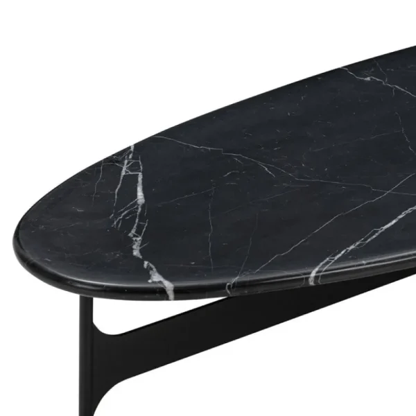 Wendelbo Tische-Floema Couchtisch, oval, Schwarz - schwarzer Marmor