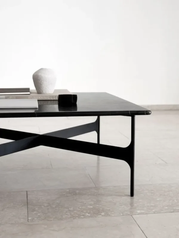 HAY Tische-Wendelbo Floema Couchtisch, quadratisch, Schwarz - schwarzer Marmor