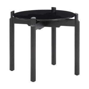 Sibast Tische-Wendelbo Notch Beistelltisch, rund, S, Glas - Eiche gebeizt, Schwarz