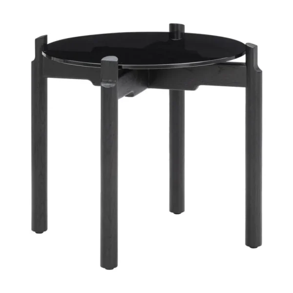 Sibast Tische-Wendelbo Notch Beistelltisch, rund, S, Glas - Eiche gebeizt, Schwarz