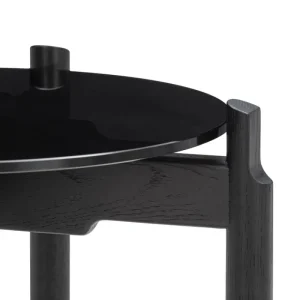 Sibast Tische-Wendelbo Notch Beistelltisch, rund, S, Glas - Eiche gebeizt, Schwarz