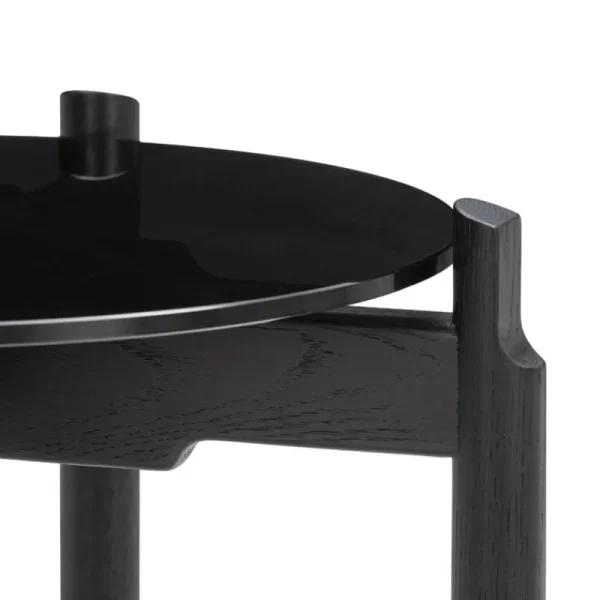 Sibast Tische-Wendelbo Notch Beistelltisch, rund, S, Glas - Eiche gebeizt, Schwarz