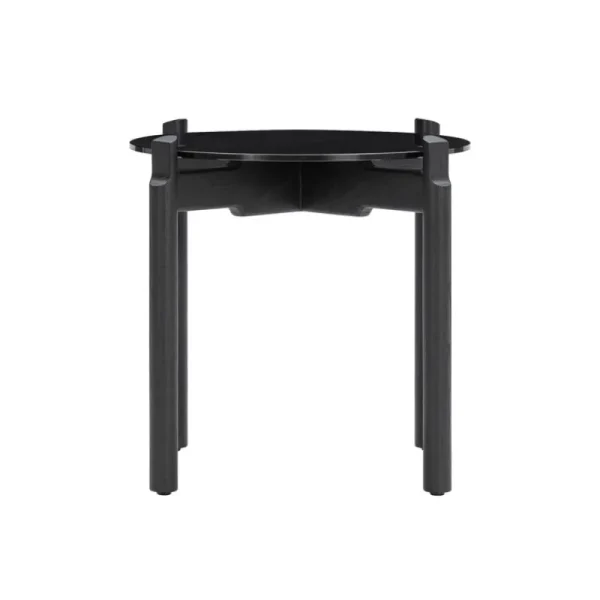 Sibast Tische-Wendelbo Notch Beistelltisch, rund, S, Glas - Eiche gebeizt, Schwarz