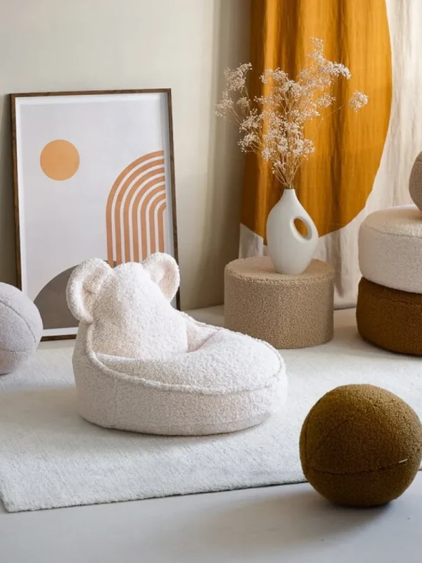 Kinder Wigiwama Möbel Für Das Kinderzimmer | Sitzgelegenheiten^Bear Sitzsack, Cremeweiß