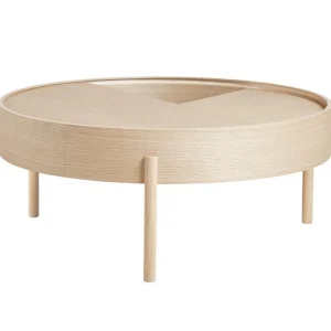 Mattiazzi Tische-Woud Arc Couchtisch, 89 cm, Esche weiß pigmentiert