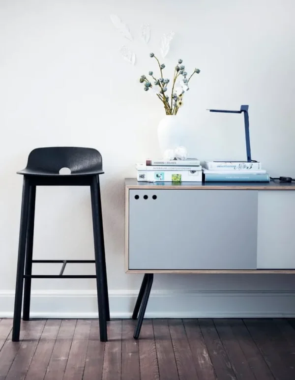 Normann Copenhagen Sitzgelegenheiten-Woud Barhocker Mono, 75 cm, schwarz
