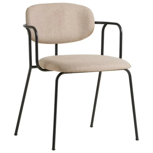 Vitra Sitzgelegenheiten-Woud Frame Stuhl, Schwarz - beiges Davis Sawana 17