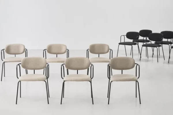 Vitra Sitzgelegenheiten-Woud Frame Stuhl, Schwarz - beiges Davis Sawana 17
