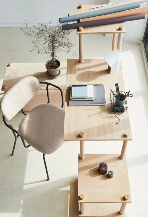 Vitra Sitzgelegenheiten-Woud Frame Stuhl, Schwarz - beiges Davis Sawana 17