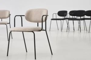 Vitra Sitzgelegenheiten-Woud Frame Stuhl, Schwarz - beiges Davis Sawana 17
