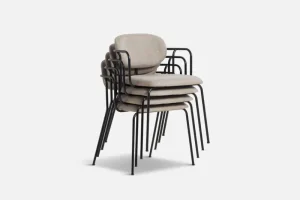Vitra Sitzgelegenheiten-Woud Frame Stuhl, Schwarz - beiges Davis Sawana 17