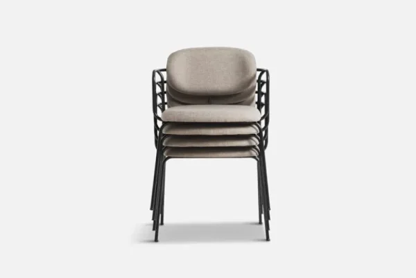 Vitra Sitzgelegenheiten-Woud Frame Stuhl, Schwarz - beiges Davis Sawana 17