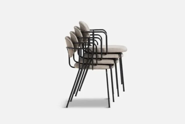 Vitra Sitzgelegenheiten-Woud Frame Stuhl, Schwarz - beiges Davis Sawana 17