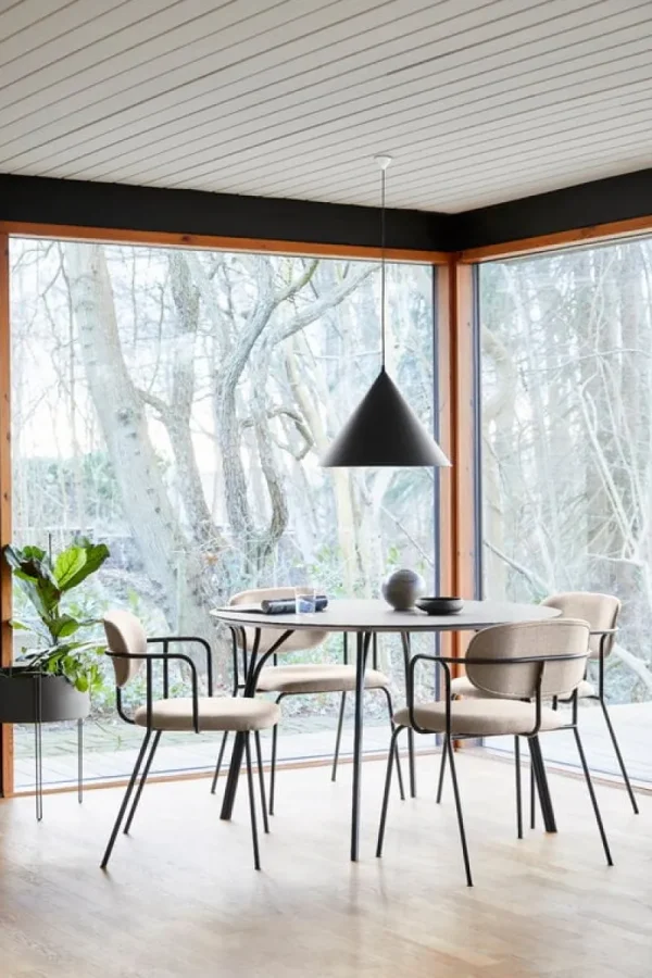 Vitra Sitzgelegenheiten-Woud Frame Stuhl, Schwarz - beiges Davis Sawana 17