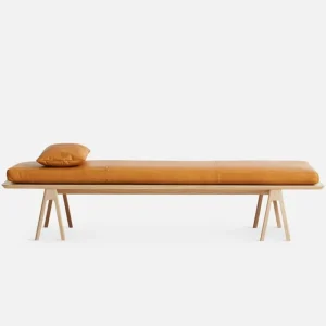 Woud Kissen^Level Kissen für Daybed, cognacbraunes Leder Envy