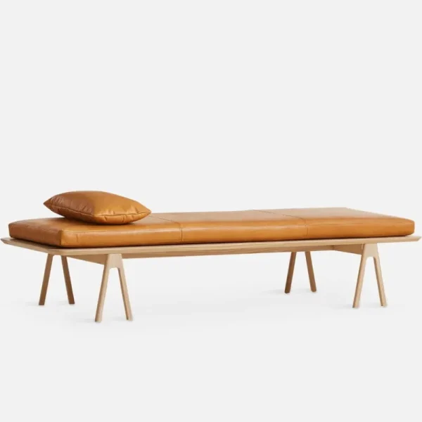 Woud Kissen^Level Kissen für Daybed, cognacbraunes Leder Envy