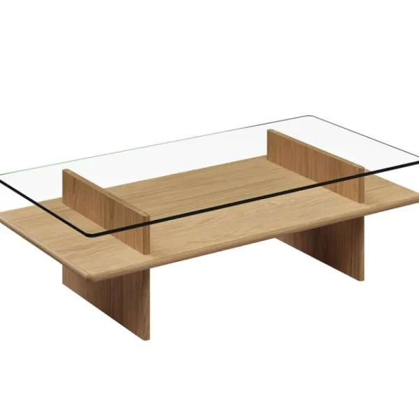 ferm LIVING Tische-Woud Parallel Couchtisch, 60 x 120 cm, weiß lackierte Eiche