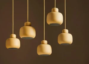 Moooi Deckenleuchten-Woud Stone Pendelleuchte, klein, Gelb