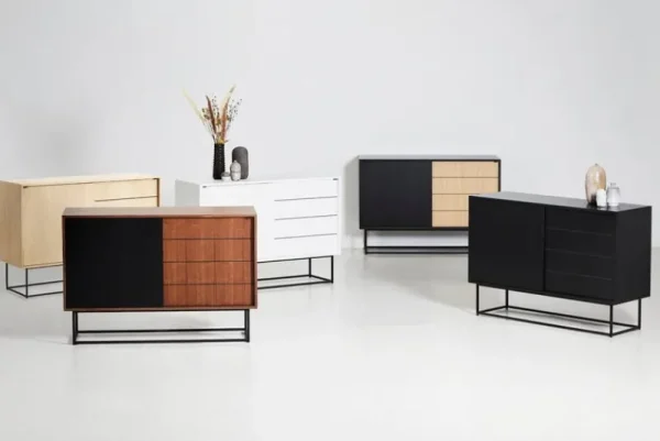 Woud Aufbewahrungsmöbel-Virka Sideboard, hoch, schwarz - Eiche